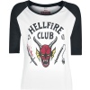 Stranger Things Hellfire Club Dámské tričko s dlouhými rukávy bílá/cerná - Merchstore.cz