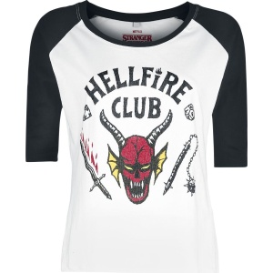 Stranger Things Hellfire Club Dámské tričko s dlouhými rukávy bílá/cerná - Merchstore.cz