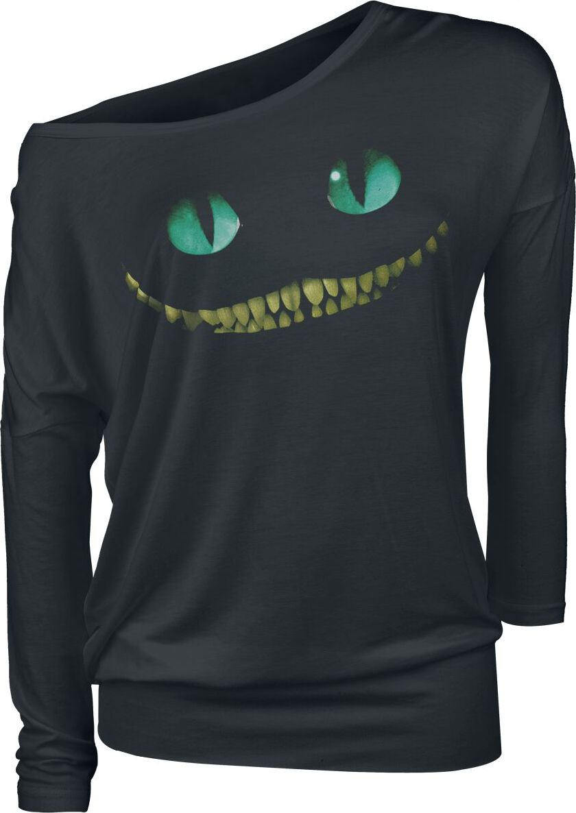 Alice in Wonderland Grinsekatze - Smile Dámské tričko s dlouhými rukávy černá - Merchstore.cz Alice in Wonderland Grinsekatze - Smile Dámské tričko s dlouhými rukávy černá - Merchstore.cz