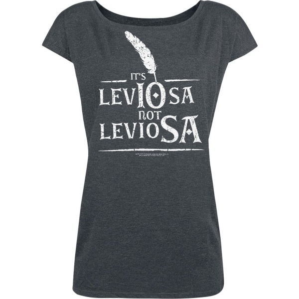 Harry Potter Leviosa Dámské tričko tmavě prošedivělá - Merchstore.cz