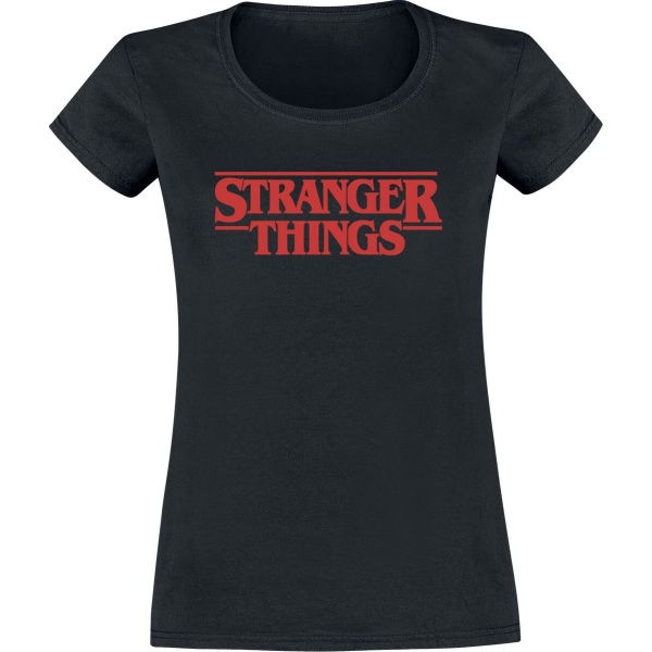 Stranger Things Classic Logo Dámské tričko černá - Merchstore.cz