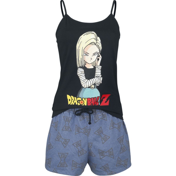 Dragon Ball Z - Android 18 pyžama cerná/modrá - Merchstore.cz