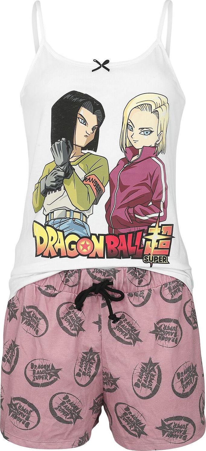 Dragon Ball Super - Androids pyžama bílá/ružová - Merchstore.cz Dragon Ball Super - Androids pyžama bílá/ružová - Merchstore.cz