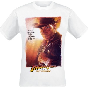 Indiana Jones The Last Crusade Poster Tričko bílá - Merchstore.cz