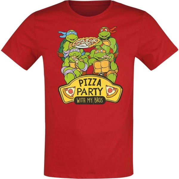 Teenage Mutant Ninja Turtles Kids - Pizza Party detské tricko červená - Merchstore.cz