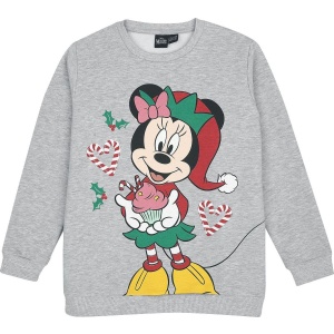 Mickey & Minnie Mouse Kids - X-Mas -Minnie detská mikina šedá - Merchstore.cz