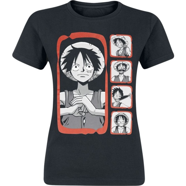 One Piece Luffy - Emotions Dámské tričko černá - Merchstore.cz