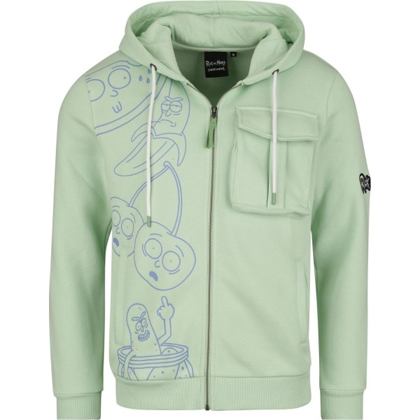 Rick And Morty Fruity Mikina s kapucí na zip svetle zelená - Merchstore.cz