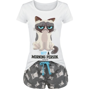 Grumpy Cat Not A Morning Person! pyžama šedá/bílá - Merchstore.cz