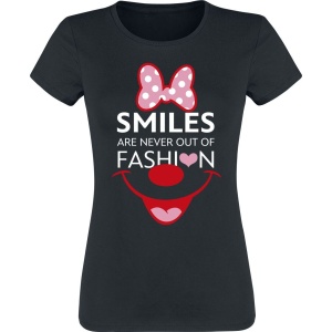 Mickey & Minnie Mouse Minnie Maus - Smiles Are Never Out Of Fashion Dámské tričko černá - Merchstore.cz