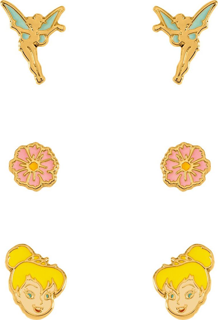 Peter Pan Tinkerbell sada náušnic zlatá - Merchstore.cz Peter Pan Tinkerbell sada náušnic zlatá - Merchstore.cz