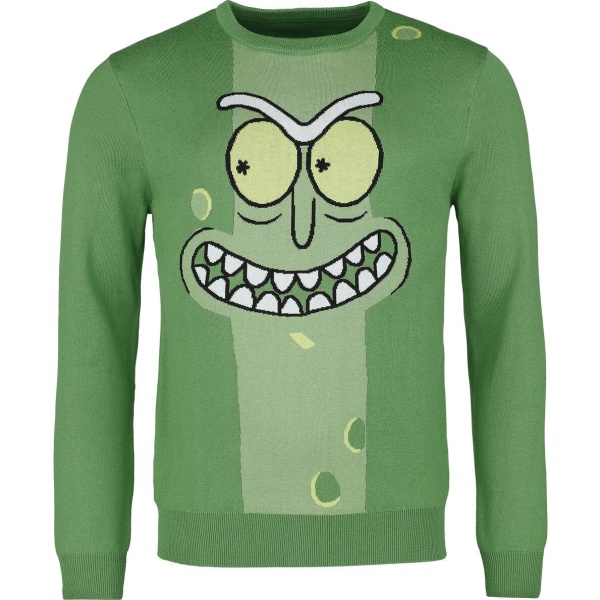 Rick And Morty Pickle Rick Pletený svetr vícebarevný - Merchstore.cz