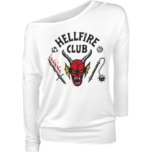 Stranger Things Hellfire Club Dámské tričko s dlouhými rukávy bílá - Merchstore.cz