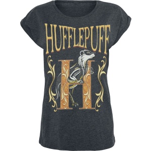 Harry Potter Hufflepuff Dámské tričko charcoal - Merchstore.cz