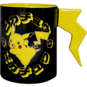 Pokémon 3D hrnek Pikachu lightning Hrnek cerná/žlutá - Merchstore.cz