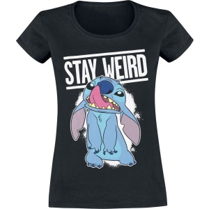 Lilo & Stitch Stay Weird Dámské tričko černá - Merchstore.cz