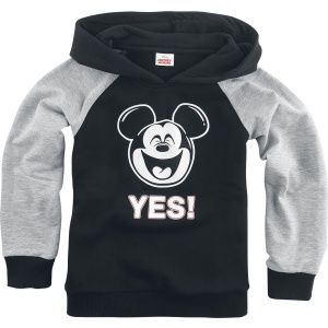 Mickey & Minnie Mouse Kids - Yes! detská mikina s kapucí skvrnitá černá / šedá - Merchstore.cz