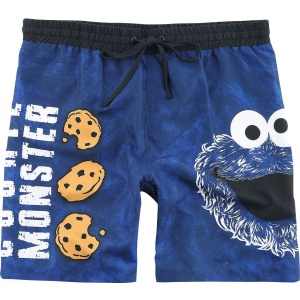Sesame Street Cookie Monster - Face Pánské plavky modrá - Merchstore.cz