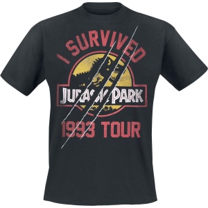 Jurassic Park I Survived 1993 Tour Tričko černá - Merchstore.cz