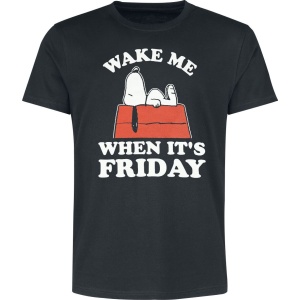 Peanuts Snoopy - Wake Me When It´s Friday Tričko černá - Merchstore.cz