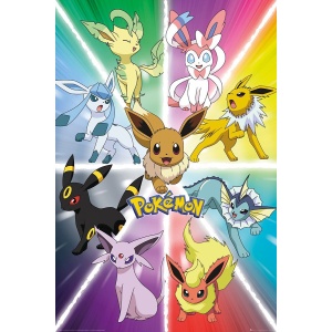 Pokémon Eevee Evolution plakát vícebarevný - Merchstore.cz