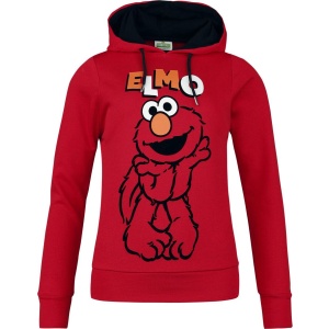 Sesame Street Elmo Dámská mikina s kapucí červená - Merchstore.cz