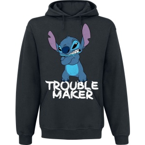 Lilo & Stitch Stitch - Trouble Maker Mikina s kapucí černá - Merchstore.cz