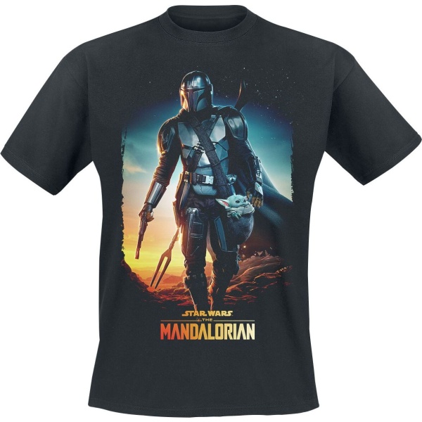 Star Wars The Mandalorian - Through the Galaxy Tričko černá - Merchstore.cz