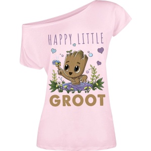 Strážci galaxie Happy Little Groot Dámské tričko světle růžová - Merchstore.cz