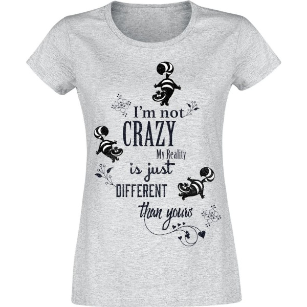 Alice in Wonderland Grinsekatze - I'm Not Crazy Dámské tričko prošedivelá - Merchstore.cz