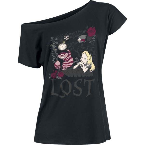 Alice in Wonderland Lost in Wonderland Dámské tričko černá - Merchstore.cz