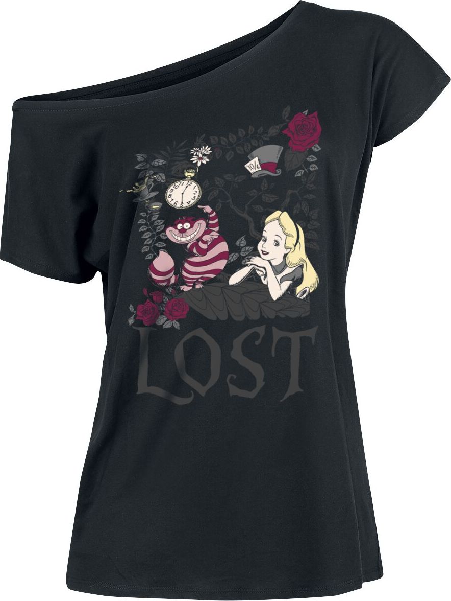 Alice in Wonderland Lost in Wonderland Dámské tričko černá - Merchstore.cz