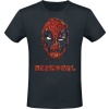 Deadpool Splatter Logo Tričko černá - Merchstore.cz