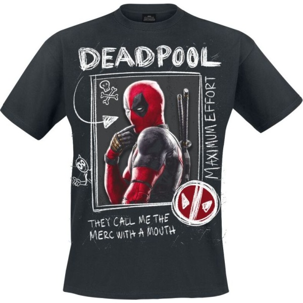 Deadpool Wolverine Sketches Tričko černá - Merchstore.cz