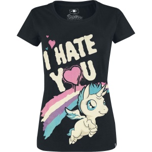 Einhorn I Hate You Dámské tričko černá - Merchstore.cz