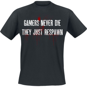 Gaming-Sprüche Gamers Never Die Tričko černá - Merchstore.cz