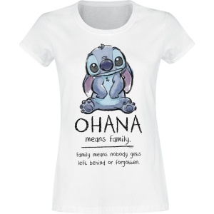 Lilo & Stitch Ohana Means Family Dámské tričko bílá - Merchstore.cz