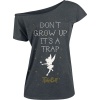 Peter Pan Tinker Bell - Don't Grow Up Dámské tričko tmavě prošedivělá - Merchstore.cz