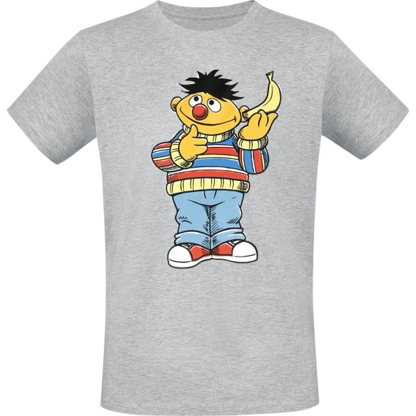 Sesame Street Ernie - Banane Tričko šedá - Merchstore.cz