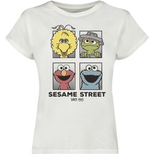 Sesame Street Friends Dámské tričko šedobílá - Merchstore.cz