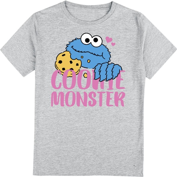 Sesame Street Kids - Cookie Monster detské tricko šedý vres - Merchstore.cz