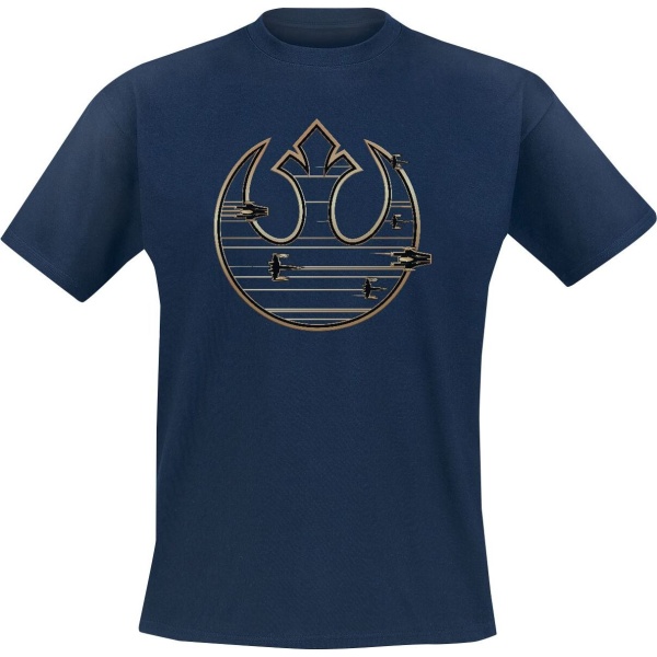 Star Wars Gold Rebel Logo Tričko modrá - Merchstore.cz