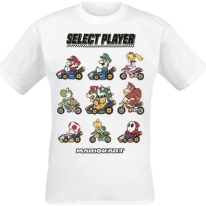 Super Mario Kart - Choose Your Driver Tričko bílá - Merchstore.cz