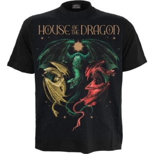 Game Of Thrones House of the Dragon - 2 - Tri Dragons Tričko černá - Merchstore.cz