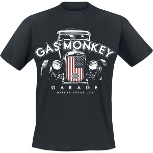 Gas Monkey Garage US Flag Grill Tričko černá - Merchstore.cz