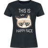 Grumpy Cat This Is My Happy Face Dámské tričko černá - Merchstore.cz