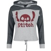 Lilo & Stitch Skeleton Stitch Dámská mikina s kapucí tmavě šedá / světle šedá - Merchstore.cz