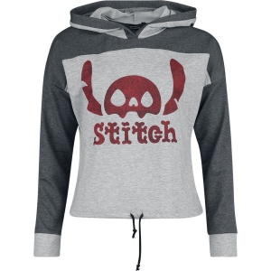 Lilo & Stitch Skeleton Stitch Dámská mikina s kapucí tmavě šedá / světle šedá - Merchstore.cz