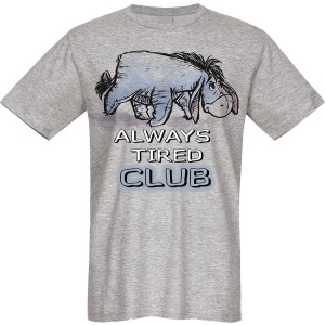 Medvídek Pu I-Aah - Always Tired Club Tričko šedá - Merchstore.cz