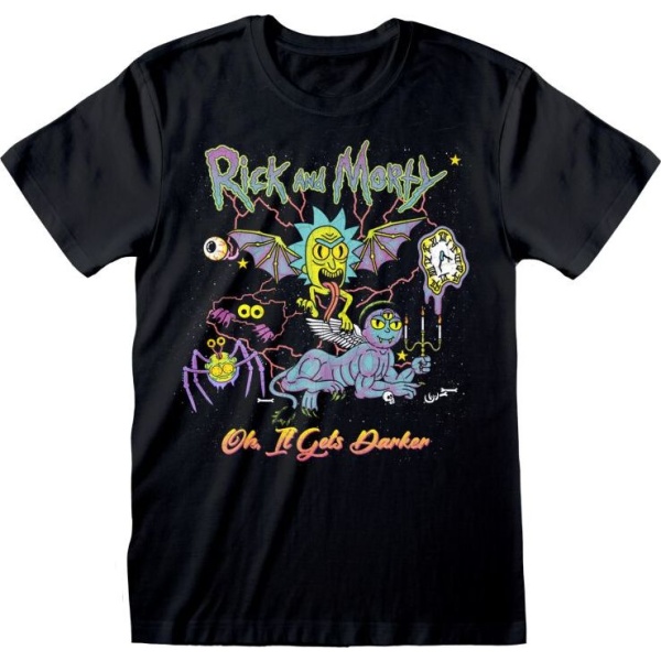 Rick And Morty Oh It Gets Darker Tričko černá - Merchstore.cz